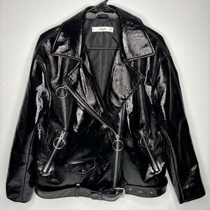 MANGO Vinyl Biker Jacket